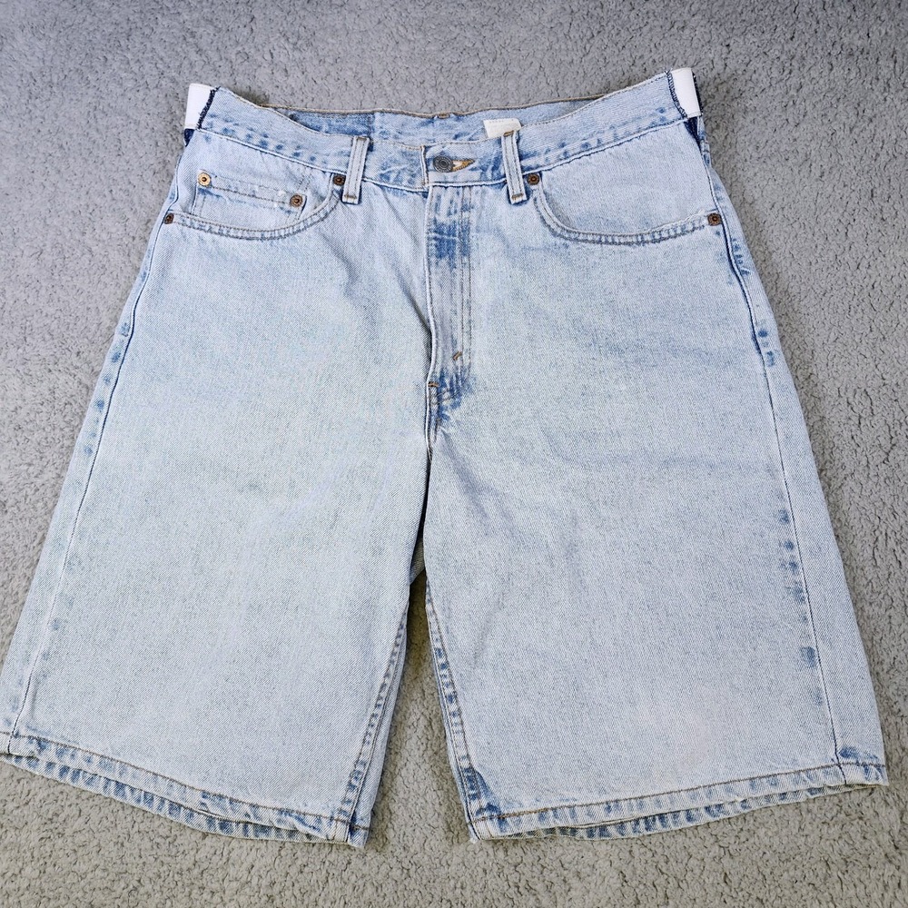 Custom Levi's 550 Jeans Shorts Reworked w/ Elastic Waist Vintage 90s Denim